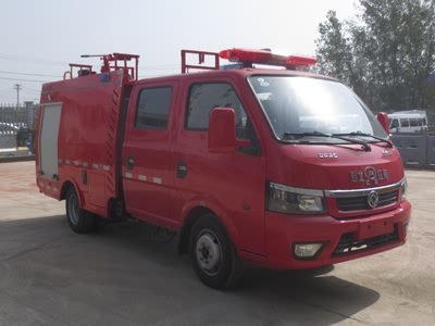 藍(lán)牌（1噸）東風(fēng)小型雙排水罐消防車